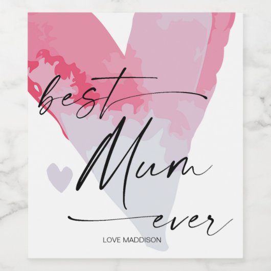 Beste Mam Ooit Gelukkige Moeders Dag Cadeau voor M Wijn Etiket (Enkel label)