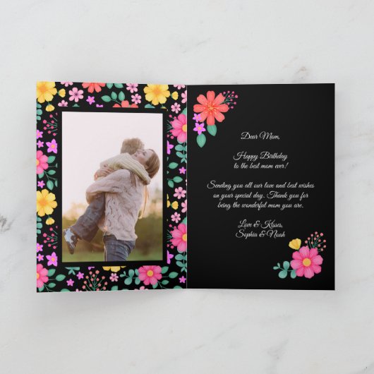 Beste Mam Ooit Gelukkige Verjaardag Foto Collage Kaart (Binnen)