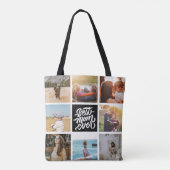 Beste mam ooit Gepersonaliseerd Foto Collage Black Tote Bag (Achterkant)