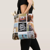 Beste mam ooit Gepersonaliseerd Foto Collage Black Tote Bag (Dichtbij)
