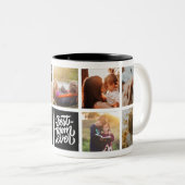 Beste mam ooit Gepersonaliseerd Foto Collage Black Tweekleurige Koffiemok (Voorkant rechts)