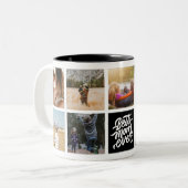 Beste mam ooit Gepersonaliseerd Foto Collage Black Tweekleurige Koffiemok (Voorkant links)