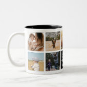 Beste mam ooit Gepersonaliseerd Foto Collage Black Tweekleurige Koffiemok (Links)