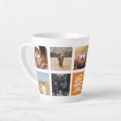 Beste mam ooit Gepersonaliseerd Foto Collage Oranj Latte Mok (Linkerhoek)