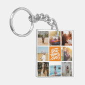 Beste mam ooit Gepersonaliseerd Foto Collage Oranj Sleutelhanger (Voorkant Links)