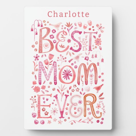 Beste mam ooit gepersonaliseerd fotoplaat (voorkant)