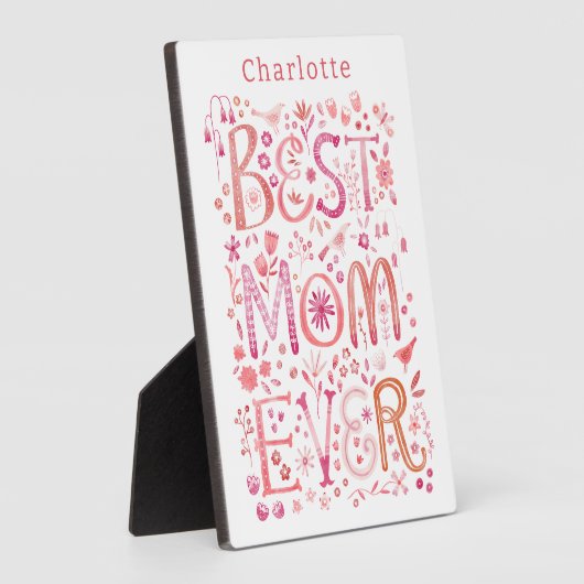Beste mam ooit gepersonaliseerd fotoplaat (Zijkant)