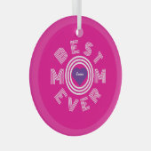 Beste mam ooit gepersonaliseerd glas ornament (Voorkant Rechts)