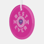 Beste mam ooit gepersonaliseerd glas ornament (Voorkant links)