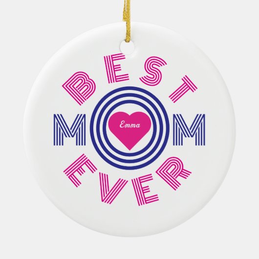 Beste mam ooit gepersonaliseerd keramisch ornament (Achterkant)