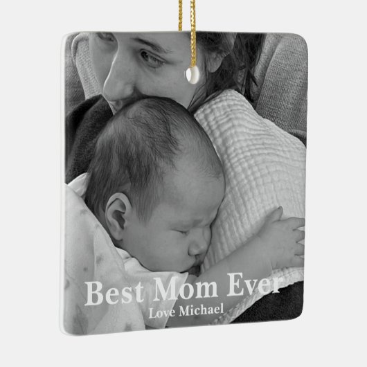 Beste Mam Ooit gepersonaliseerd Kerstmis Keramisch Ornament (Rechts)