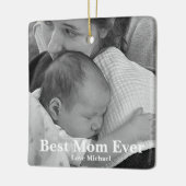 Beste Mam Ooit gepersonaliseerd Kerstmis Keramisch Ornament (Links)