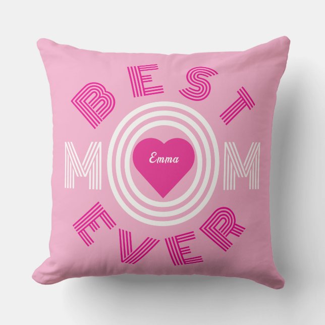 Beste mam ooit gepersonaliseerd kussen (Voorkant)