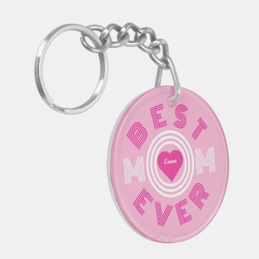 Beste mam ooit gepersonaliseerd sleutelhanger (Voorkant Links)