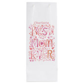 Beste mam ooit gepersonaliseerd wijn cadeautas (Achterkant)