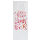 Beste mam ooit gepersonaliseerd wijn cadeautas (Voorkant)