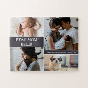 "Beste mam ooit" gepersonaliseerde foto collage fa Legpuzzel