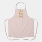 Beste mam ooit gootstenen roze goudaangepaste teks schort (Voorkant)