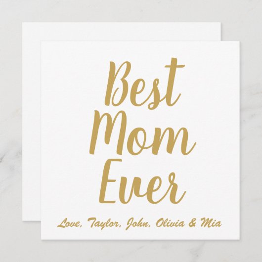 Beste mam ooit goud aangepast script gepersonalise kaart (Voorkant / Achterkant)