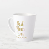 Beste mam ooit goud aangepast script gepersonalise latte mok (Linkerhoek)