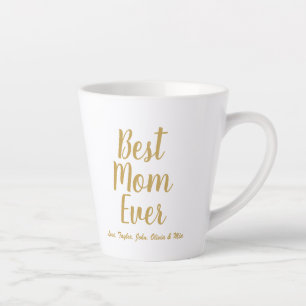 Beste mam ooit goud aangepast script gepersonalise latte mok