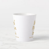 Beste mam ooit goud aangepast script gepersonalise latte mok (Voorkant)
