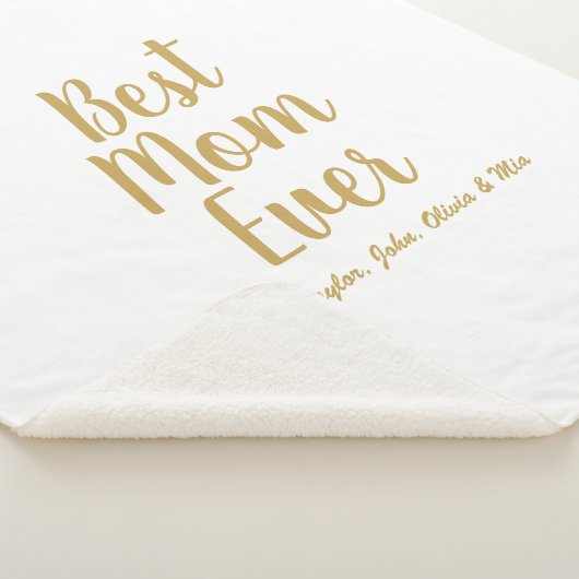 Beste mam ooit goud aangepast script gepersonalise sherpa deken (3/4)