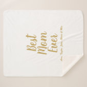 Beste mam ooit goud aangepast script gepersonalise sherpa deken (Voorkant (horizontaal))