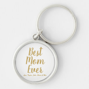 Beste mam ooit goud gepersonaliseerd aangepast scr sleutelhanger