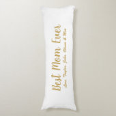 Beste mam ooit gouden witte aangepaste script scha lichaamskussen (Voorkant Verticaal)