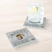 Beste mam ooit Gray Persoonlijke Moederdag Foto Glazen Onderzetter (Schuin)