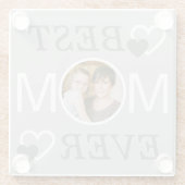 Beste mam ooit Gray Persoonlijke Moederdag Foto Glazen Onderzetter (Achterkant)