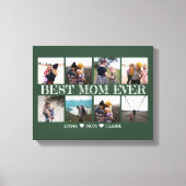 Beste Mam Ooit Groene Fotocollage Canvas Afdruk (Voorkant)