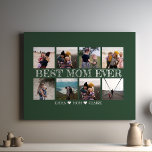 Beste Mam Ooit  Groene Fotocollage Canvas Afdruk<br><div class="desc">De "Best Mom Ever Navy Blue Photo Collage Canvas Print" is een gepersonaliseerd meesterwerk dat eer betuigt aan de buitengewone rol die moeders spelen in ons leven. Het is een canvasprint als geen ander, die u de unieke kans biedt om een oprechte collage van gekoesterde familiefoto's te beheren. Deze afbeeldingen,...</div>