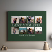 Beste Mam Ooit  Groene Fotocollage Canvas Afdruk