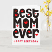 Beste mam ooit Harde Zwarte Witte Dag Kaart (Gele Bloem)