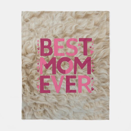 Beste Mam Ooit In Trendy Roze Typografie Schattige Fleece Deken (Voorkant)