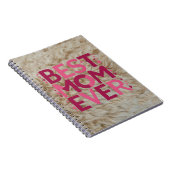 Beste Mam Ooit In Trendy Roze Typografie Schattige Notitieboek (Rechterzijde)
