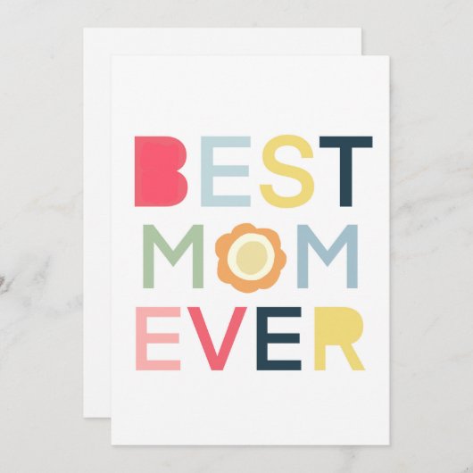 Beste Mam Ooit Kaart Moederdag Moeders Verjaardags (Voorkant / Achterkant)