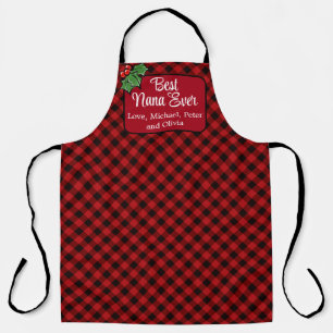 Beste Mam ooit Kerstmis klassieker Red Plaid Holly Schort