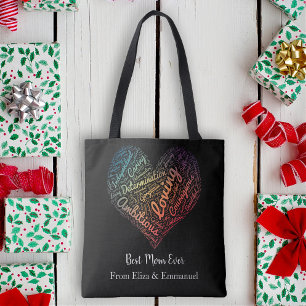 Beste Mam Ooit Kinder Namen Kleurrijke Moederdag Tote Bag