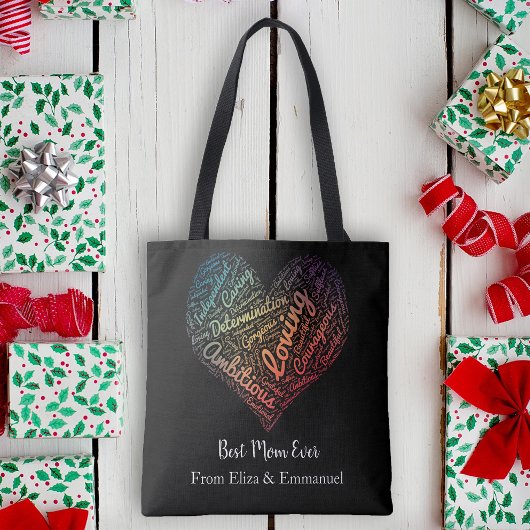 Beste Mam Ooit Kinder Namen Kleurrijke Moederdag Tote Bag