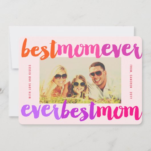 Beste Mam ooit kleurrijke geborsteld Manuscript Mo Kaart (Voorkant)