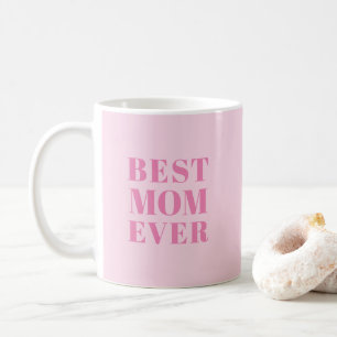 Beste mam ooit lichtroze moderne typografie koffiemok