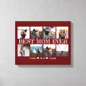 Beste Mam Ooit  Maroon Fotocollage Canvas Afdruk (Voorkant)