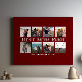 Beste Mam Ooit Maroon Fotocollage Canvas Afdruk