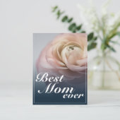 Beste Mam Ooit Met Big Pink Rose Feestdagenkaart (Staand voorkant)