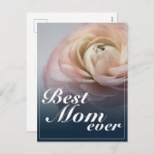 Beste Mam Ooit Met Big Pink Rose Feestdagenkaart (Voorkant / Achterkant)