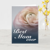 Beste Mam Ooit Met Big Pink Rose Kaart (Gele Bloem)