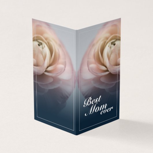 Beste Mam Ooit Met Big Pink Rose Kaart (Buitenkant)